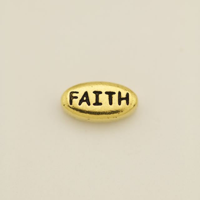 FAITH Bead - Antique Gold Plate