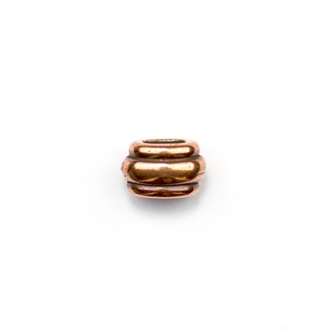 Deco Barrel Bead - Antique Copper Plate