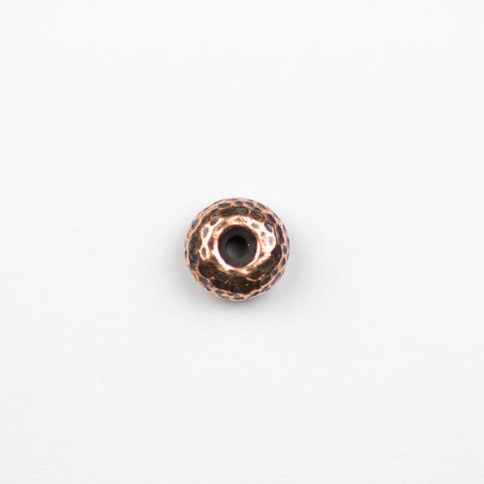Hammertone Rondelle Bead - Antique Copper Plate