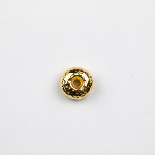 Hammertone Rondelle Bead - Gold Plate