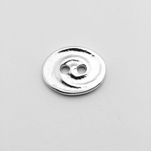 Swirl Button - Rhodium Plate