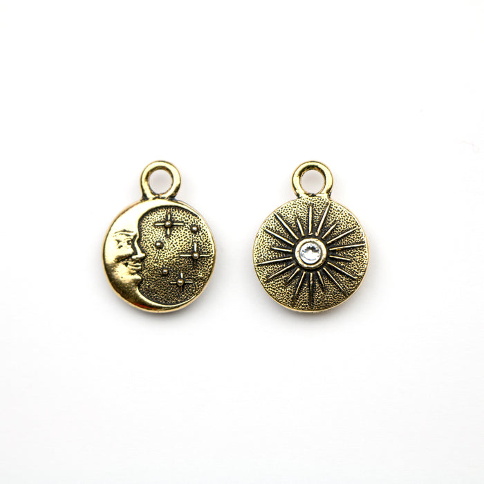 Starry Night Charm - Antique Gold Plate