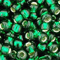 8/0 TOHO Seed Bead - Silver-Lined Green Emerald