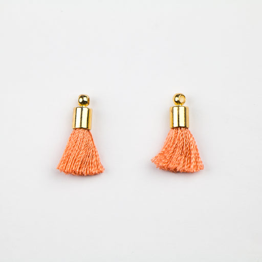 17-20mm Tassel with Gold Cap - Coral