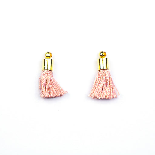 17-20mm Tassel with Gold Cap - Dusty Rose