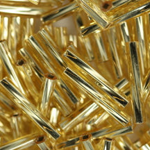 Miyuki 2mm x 12mm Twisted BUGLE Beads - Silverlined Gold