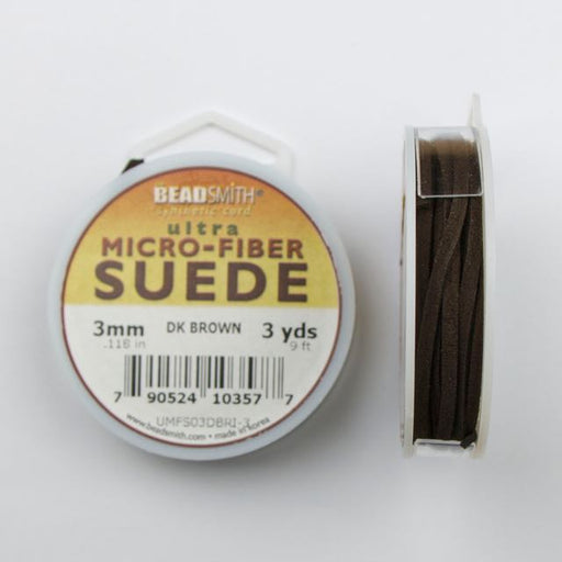 2.74 meters (3 yards) of 3mm (.118 in.) Ultra Micro Fiber Suede - Dark Brown