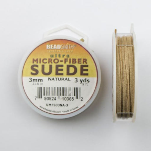 2.74 meters (3 yards) of 3mm (.118 in.) Ultra Micro Fiber Suede - Natural