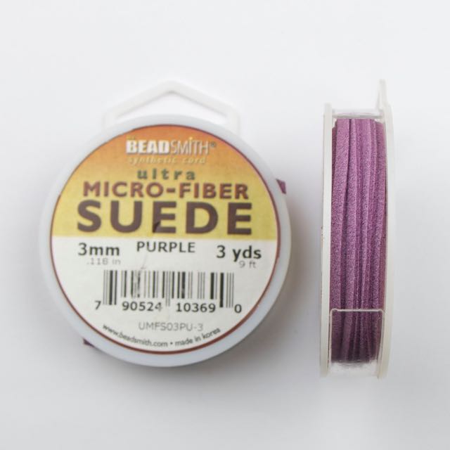 2.74 meters (3 yards) of 3 mm (.118 in.) Ultra Micro Fiber Suede - Purple