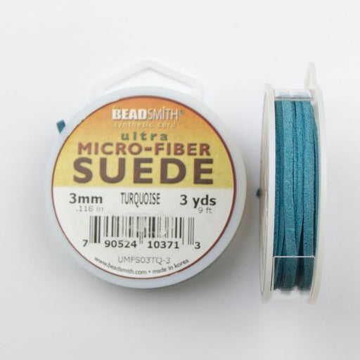 2.74 meters (3 yards) of 3 mm (.118 in.) Ultra Micro Fiber Suede - Turquoise