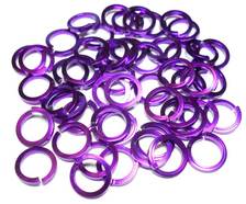 18swg (1.2mm) 1/4in. (6.7mm) ID Square Wire Anodized Aluminum Jump Rings - Violet