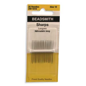 #10 John James Long Sharps for Bead Embroidery (Pack of 20)
