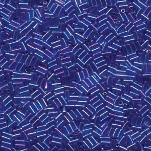 3mm Miyuki BUGLE Beads - Cobalt Lined Sapphire AB