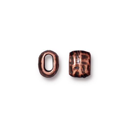 Distressed Barrel Bead - Antique Copper Plate