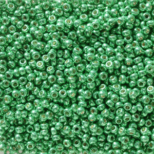 11/0 Miyuki SEED Bead - Duracoat Galvanized Dark Mint Green