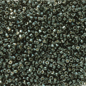 5 Grams of 11/0 Miyuki DELICA Beads - Duracoat Galvanized Black Moss