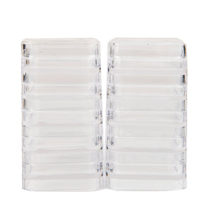 Square Clear Plastic Stacker Jars; 2 Stacks 1.25 in. x 2.3 in. with 2 Lid