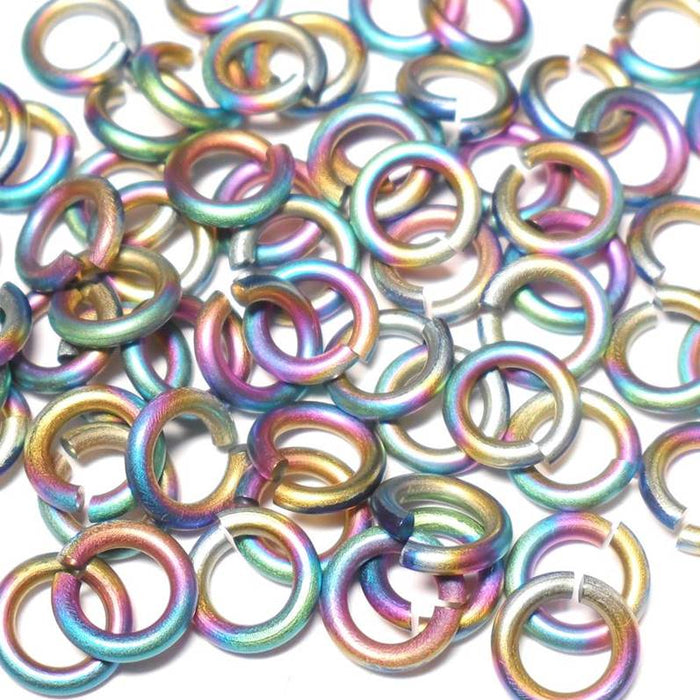 16swg (1.6mm) 7/32in. (5.7mm) ID 3.56AR Rainbow Titanium Jump Rings