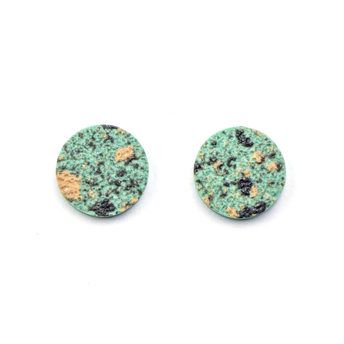 14mm Acrylic Circle Cabachon - Turquoise Speckle